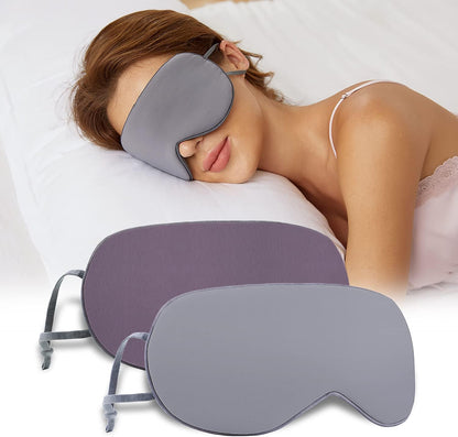 Sleeping Mask 2 Pack, Warm, Cool Double-Sided Use of Sleep Mask, Super Soft Blindfold with Adjustable Strap, Block Out Light, Comfort Sleep Eye Mask for Travel Meditation Nap Black