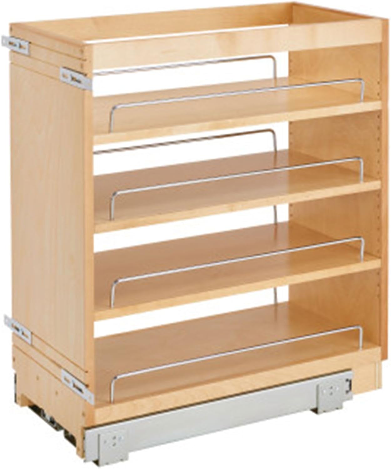 Rev-A-Shelf Pullout Kitchen Cabinet Organizer, Min Cabinet Opening 5.5" W | 5" W Slide Out Pantry Spice or Utensil Storage Rack with Adjustable Shelves for Base Cabinet Organization, 448-BC-5C