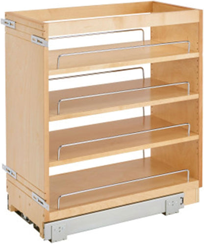 Rev-A-Shelf Pullout Kitchen Cabinet Organizer, Min Cabinet Opening 5.5" W | 5" W Slide Out Pantry Spice or Utensil Storage Rack with Adjustable Shelves for Base Cabinet Organization, 448-BC-5C