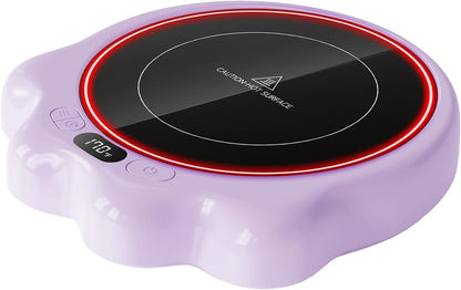 Gaiatop Mug Warmer, 50W Cute Cat Paw Cup Warmers, Heated Plate - Black | 3 Temp Setting, 2-10H Auto Shut Off, Coffee Accessories Keep Beverage Hot for Desk and Home, Stocking Stuffers for Tea Candle