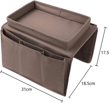 Couch Sofa Armrest Organiser Arm Chair Caddy Bedside Storage Pocket with 8 Pockets TV Remote Holder Bed Storage Pocket Bag for Cellphone Tablet Notepad Book Magazines DVD Glasses