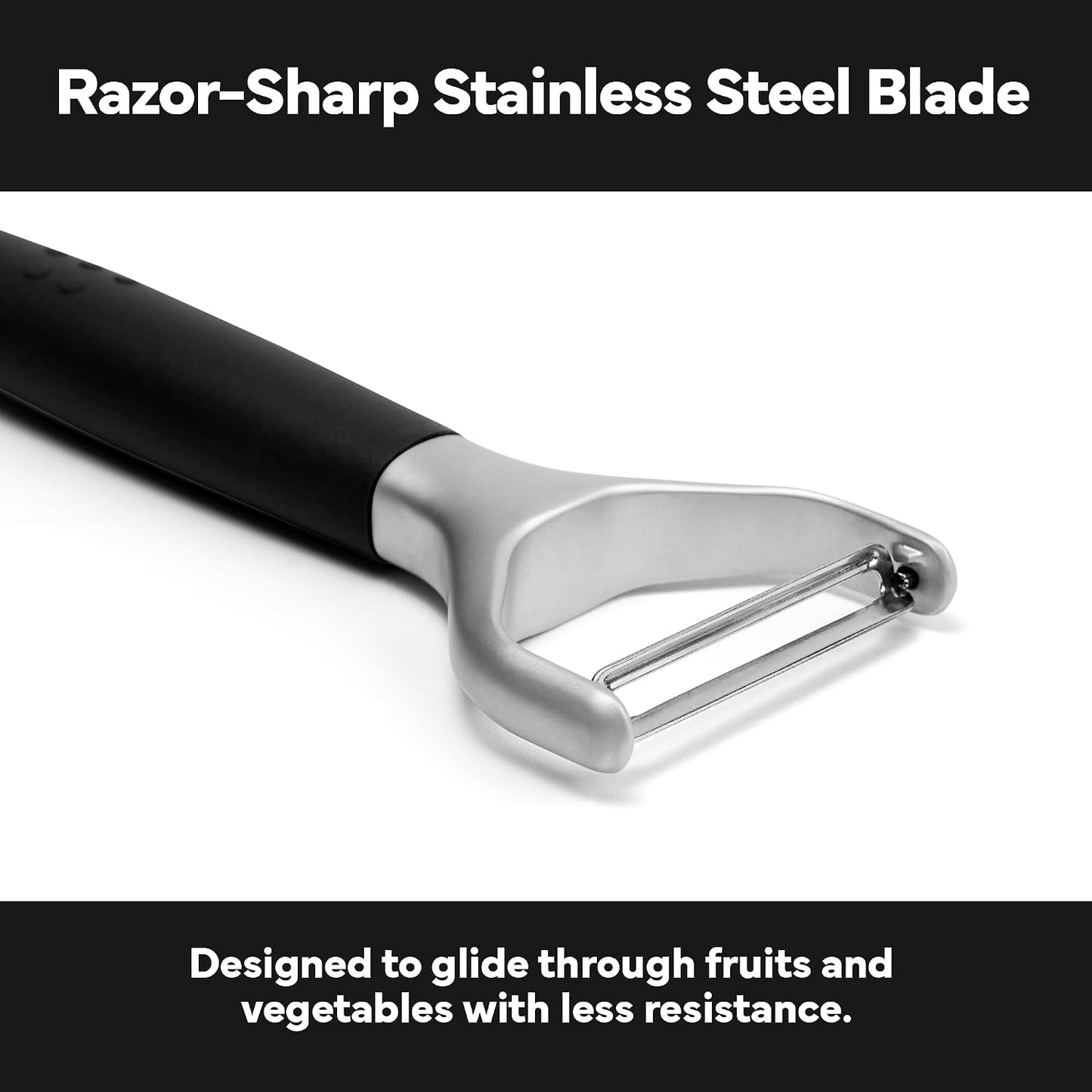 Misen Stainless Steel Vegetable Peeler - Dishwasher Safe Y Peeler - Easy to Use with Potatoes, Cabbage, Carrots, and More - Progessional Grade Kitchen Tool - Gray