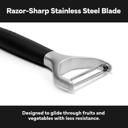 Misen Stainless Steel Vegetable Peeler - Dishwasher Safe Y Peeler - Easy to Use with Potatoes, Cabbage, Carrots, and More - Progessional Grade Kitchen Tool - Gray
