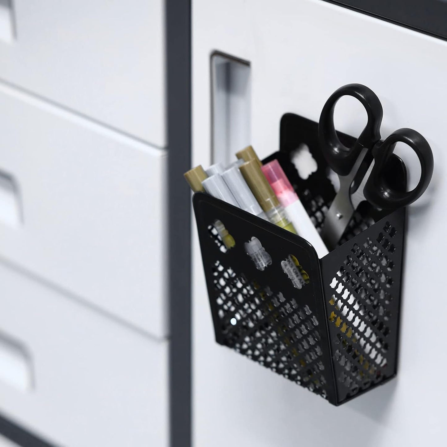 Magnetic Pencil Holder - Magnetic Locker Organizer | Pen Holder Locker Accessories for School and Office (1 Pack Black)