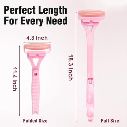 Foldable Manual Leg Massage Rollers for Neck Back, Back Massage Rollers | Women Leg Massager Roller, 3Rollers with Storage bag, Dual Hot and Cold Use Body Roller for Facial, Sturdy and Portable Pink