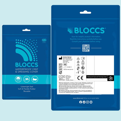 BLOCCS 100% Waterproof Cast Covers for Shower Leg- Swim Cover, Cast Bag for Bath. Durable Cast Sleeve for Swimming - #ASL74 - Adult Short Leg