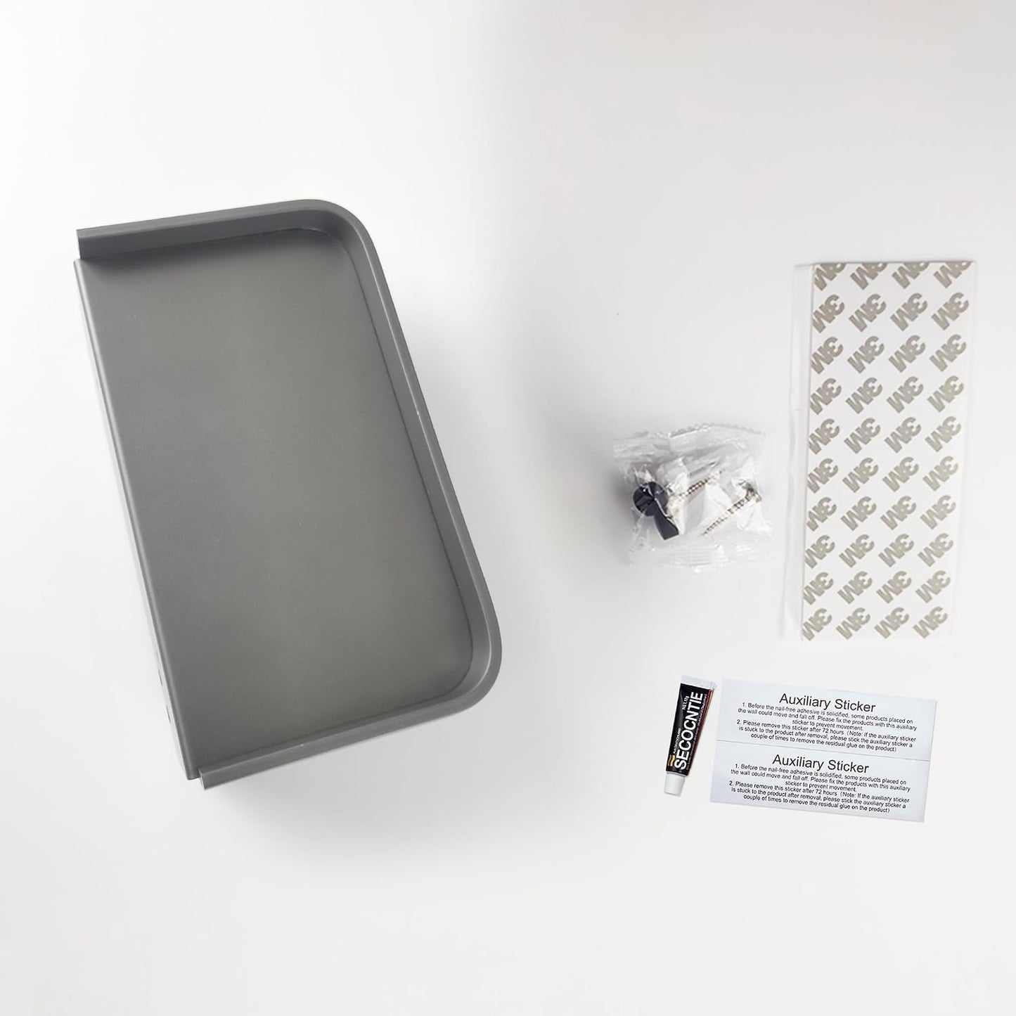 Toilet Paper Holder with Phone Shelf, Adhesive or Screw Wall Mount Toilet Tissue Roll Holder-White