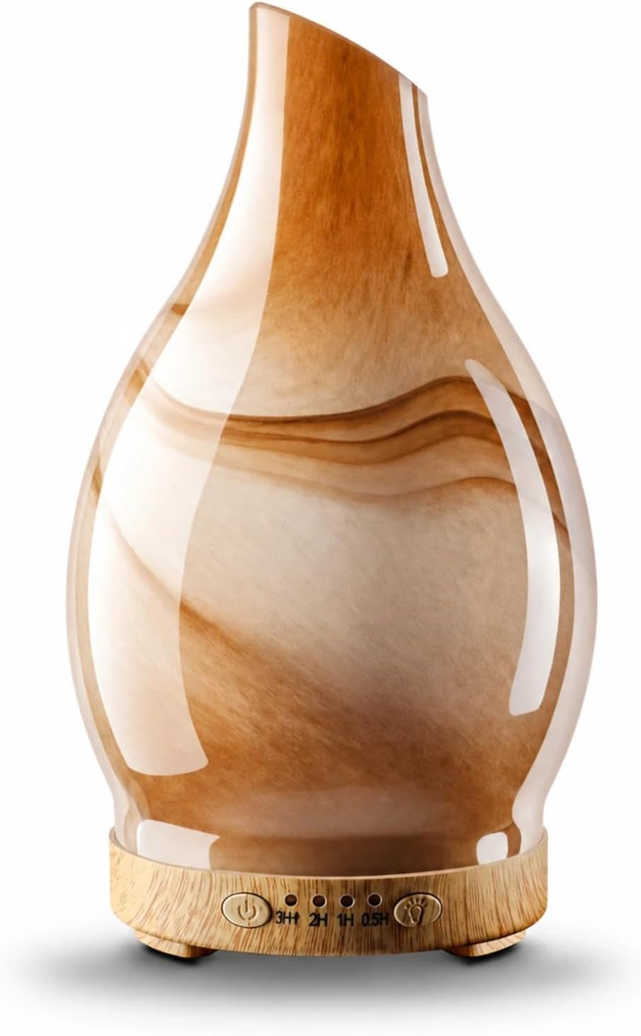 120ML Essential Oil Diffuser, 3D Glass Aromatherapy Diffuser with Auto Shut-Off and 7 Color LED Lights, Ultrasonic Mist Humidifier with 4 Timer for Home Office Bedroom (3D Fireworks)