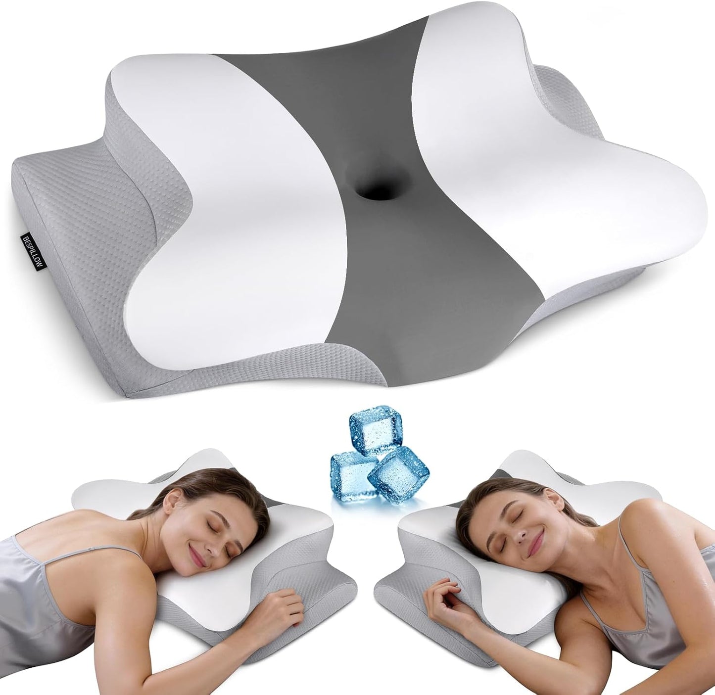 Cervical Pillow for Neck Pain Relief, Ergonomic Neck Pillow for Sleeping | Cooling Memory Foam Pillows for Neck Support,Orthopedic Contour Bed Pillow for Side Back Stomach Sleepers
