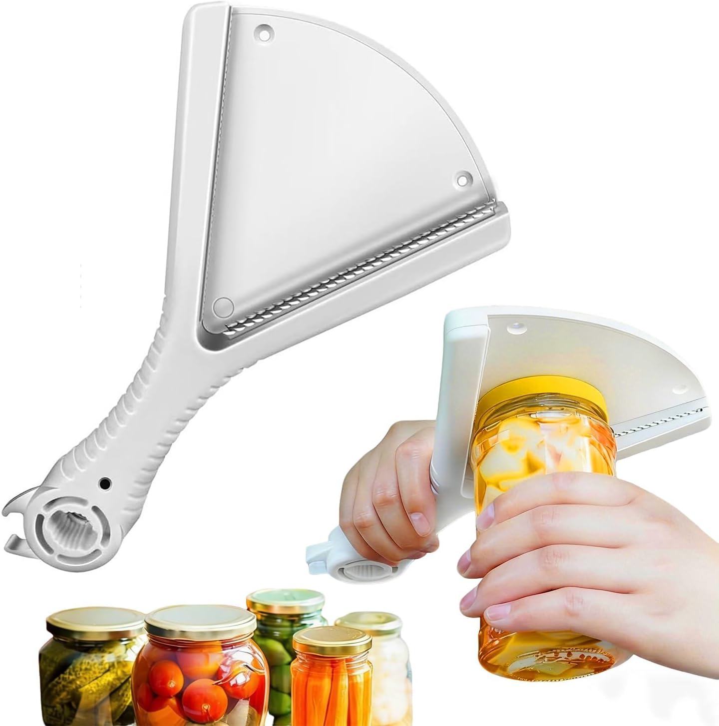 Jar Opener for Weak Hands & Seniors with Arthritis, 2-in-1 Handheld & Under Cabinet Bottle Can Opener, Easy Grip No-Slip Jar Lid Opener for Arthritic Hands
