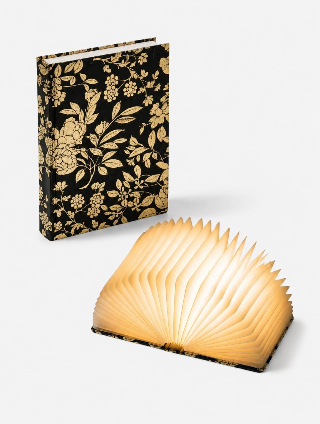 Book Lamp for Book Lovers Gifts-3 Color Lights,LED Ambient Lighting,Portable Foldable Paper Desk Lamp for Night Reading (Gold)