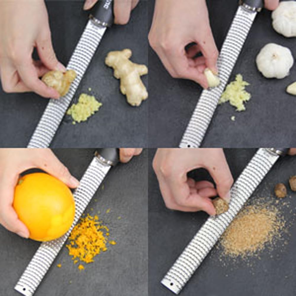 Premium Classic Series Zester - Lipstick Pink | Lemon Zester tool, Hard Cheese & Vegetable Grater | For Citrus, Parmesan Cheese, Garlic, Ginger, Nutmeg | Fine Stainless Steel Blade, Made in USA