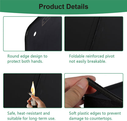 Silver Large 2 Pieces 2 Sided Stainless steel Splatter Guard for Frying Stove Top,Oil Splash Guard Cooking for Stove,Non Stick Foldable Splatter Screen