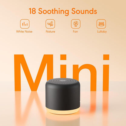 White Noise Machine with Night Light, 18 Soothing Sounds Portable Sound Machine for Baby Adults, Mini Travel Sound Machine for Sleeping with Memory Timer, Office Hotel Gift