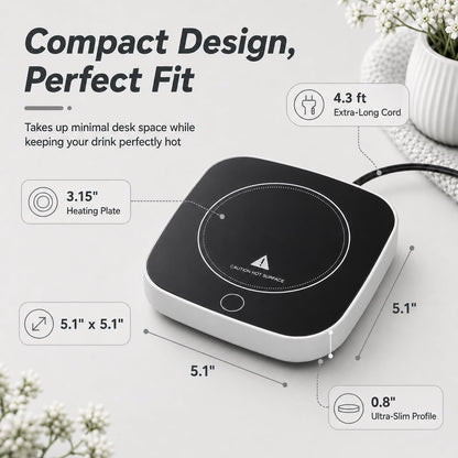 Coffee Cup Warmer, Auto Shut-Off Mug Warmer, 3 Temperature Setting