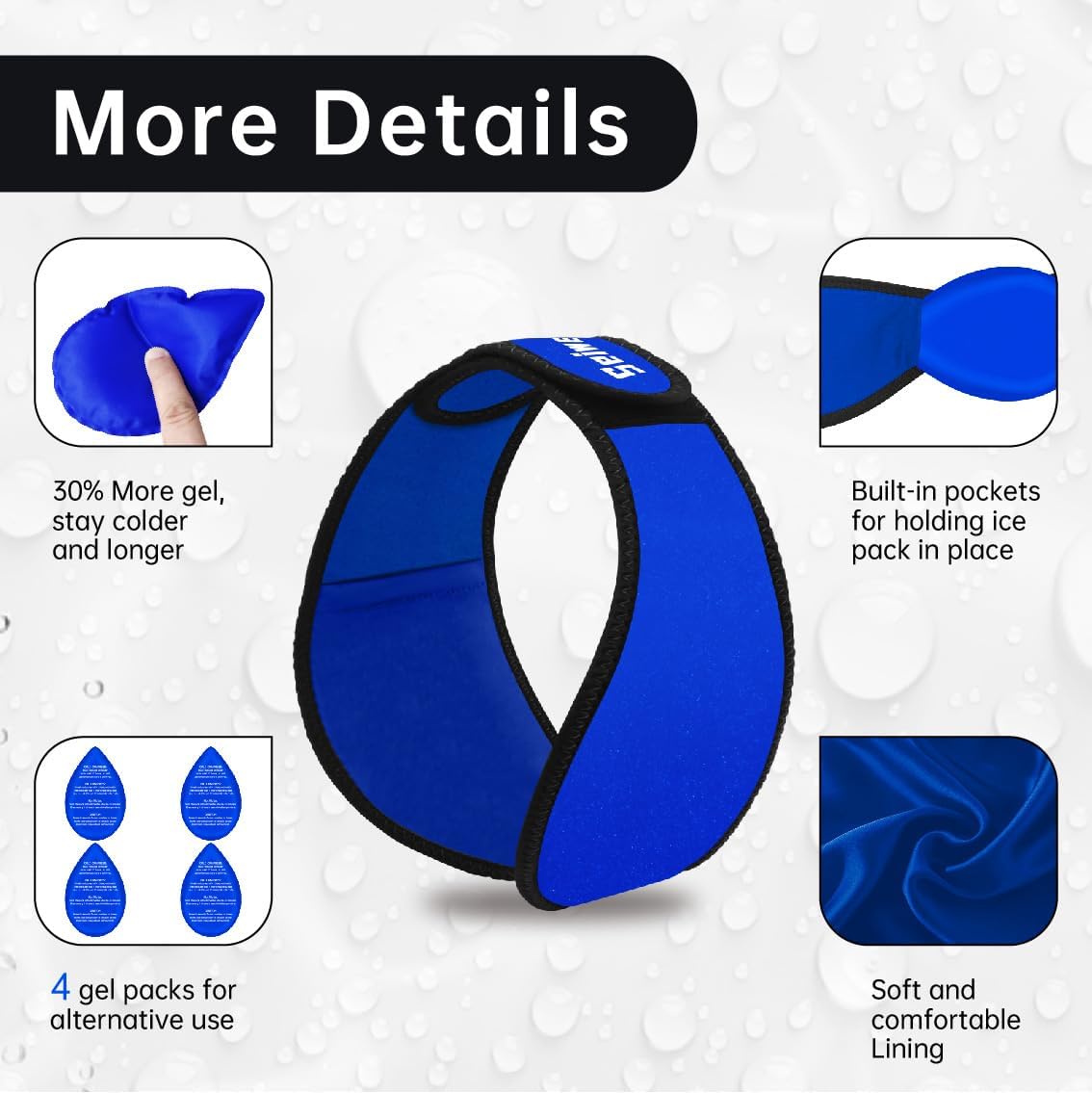 Wisdom Teeth Ice Pack Head Wrap Jaw Face Ice Pack with 4 Gel Packs