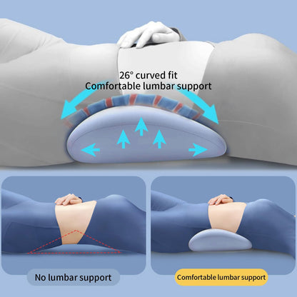 GDLKPS Sleep Lumbar Support Pillow is Used to Relieve Low Back Pain.Memory Foam Back Wedge Bolster Pillow for Side Sleepers for Car, Bed, Chair, Sofa Lower Back Pillow for Sleeping (Blue)
