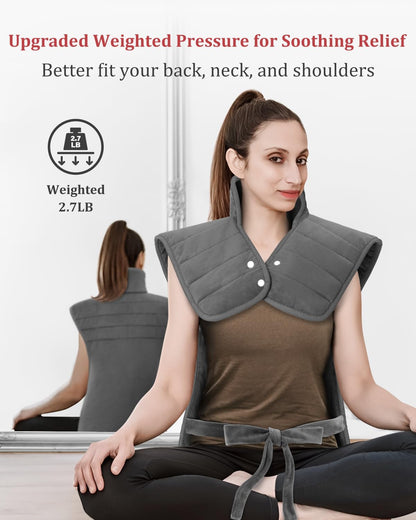 Heating Pad for Neck and Shoulders and Back, 2.7lb Weighted Heated Pads