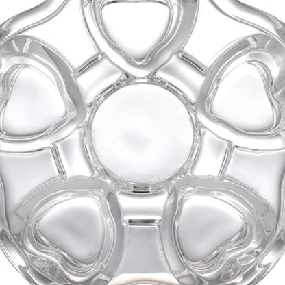 OSALADI Heart-Shaped Glass Tea Pot Base Warmer, Creative Insulated Crystal Heating Stand, Stylish Glass Tea Accessory for Home and Office Use