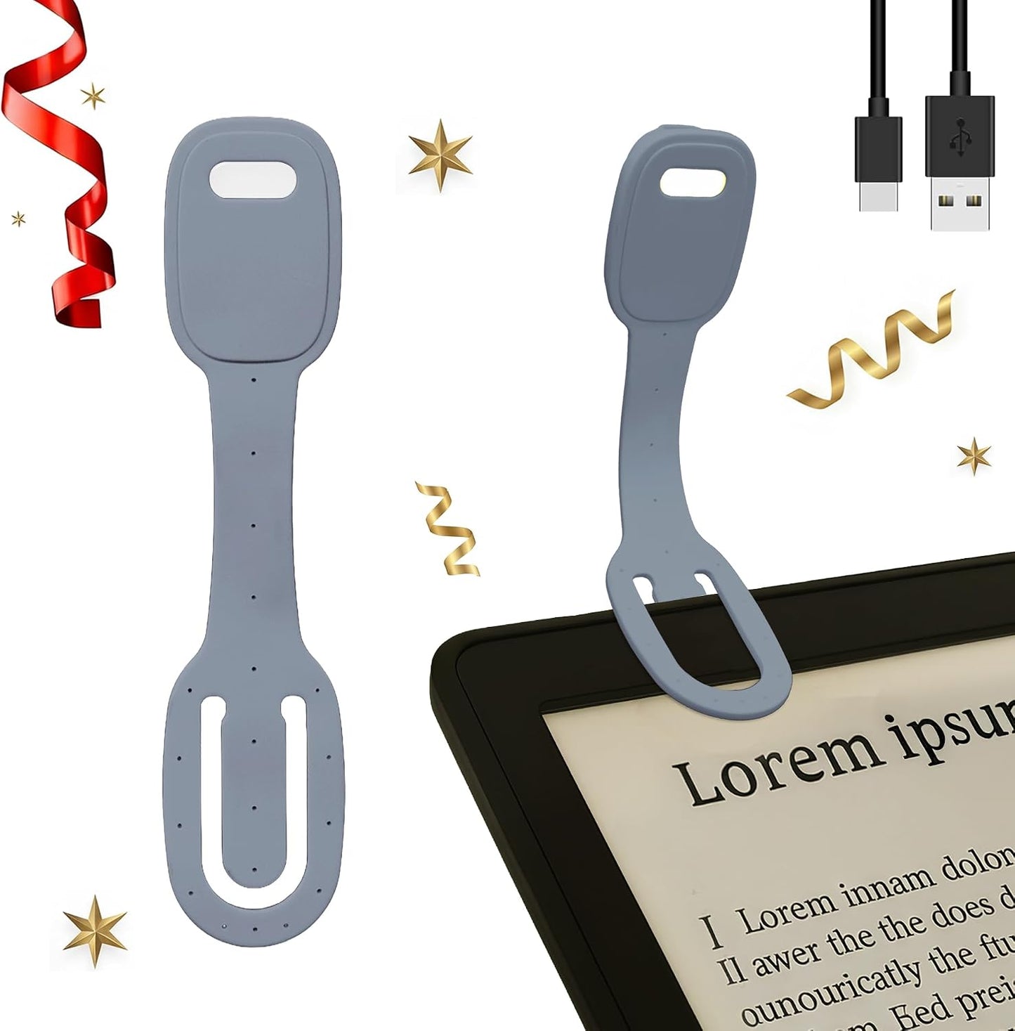 Rechargeable Kids Book Light, Cute Bookmark Reading Light for Kids, Dimmable Portable LED Book Light for Reading in Bed, Eye-Caring Bedtime Reading Lamp for Children & Travel, Brown