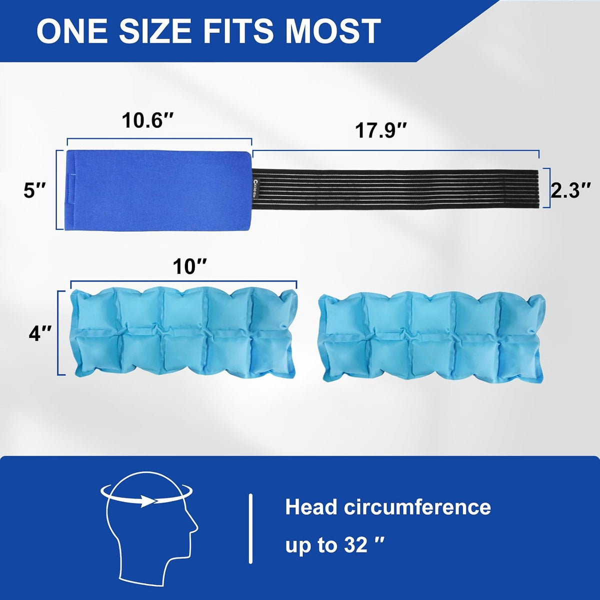 Reusable Ice Packs for Injuries (2-Pack) - Hot & Cold Therapy Gel Pack Wrap for Knee, Shoulder, Back Pain Relief, Adjustable, Flexible for Sports Injuries & Recovery (Blue)