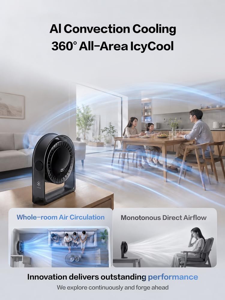 2026 Quiet USB Desk Fan,4 Speeds, 120°Tilt, table Fan for bed & Office
