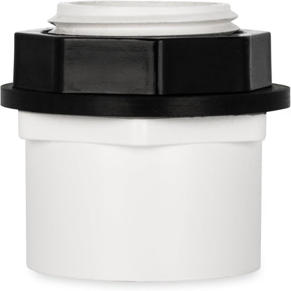 Camco Stackable Washing Machine Drain Pan - Measures 25″ (L) x 27″ (W) ID & 28″ (L) x 30″ (W) x 2 7/16″ (H) OD - Great for Apartment-Sized Washers/Stackable Units - 1"/1.5" PVC Drain Fitting (21006)