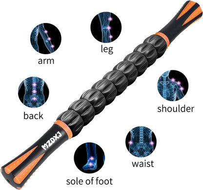 Wooden Cellulite Massage Roller for Legs and Thighs - Handheld Fascia Blaster Tool for Muscle Relief, Lymphatic Drainage & Body Sculpting - Anti Cellulite Massager for Women and Men (12 Wheel)