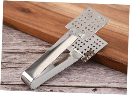 Luxshiny Tea Bag Clamp Set of 2 Stainless Steel Tea Bag Squeezer Tongs with Strainer and Solid Side Multipurpose Food Clip for Ice Cubes Bags Dishwasher Safe 5.51 X 1.57 X 0.78 in