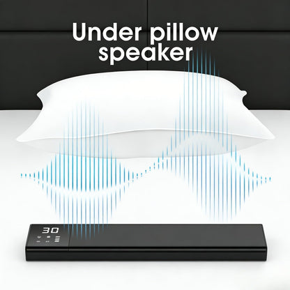 Pillow Speaker for Sleeping, Bone Conduction Under Pillow Speaker for Side Sleeper, 36 Built-in White Noise, Auto-Off Timer, Portable Sleep Speaker for Home Travel, Wireless Bluetooth Connect (Black)