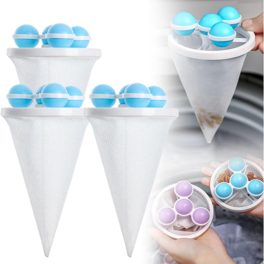 Floating Hair Filtering Mesh Removal, 3Pcs Lint Catcher for Washing Machine Hair Catcher Washer Machine, Reusable Lint Catcher for Laundry Dog Cat Pet Hair Remover for Laundry (Mixed)