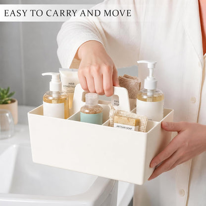 Anyoifax Portable Shower Caddy with Removable Compartment, Large Gray | Plastic Shower Basket Bathroom Caddy Organizer with Handle, College Dorm Storage, Baby Bath Essential, Cleaning Supply Caddy