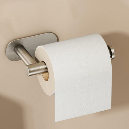Voldra Toilet Paper Holder with Shelf, Flushable Wipes Dispenser for Bathroom, Adhesive Toilet Paper Roll Holder with Storage Wall Mount Stick On Bathroom Tissue Holder Front Flip Design (Matte Black)