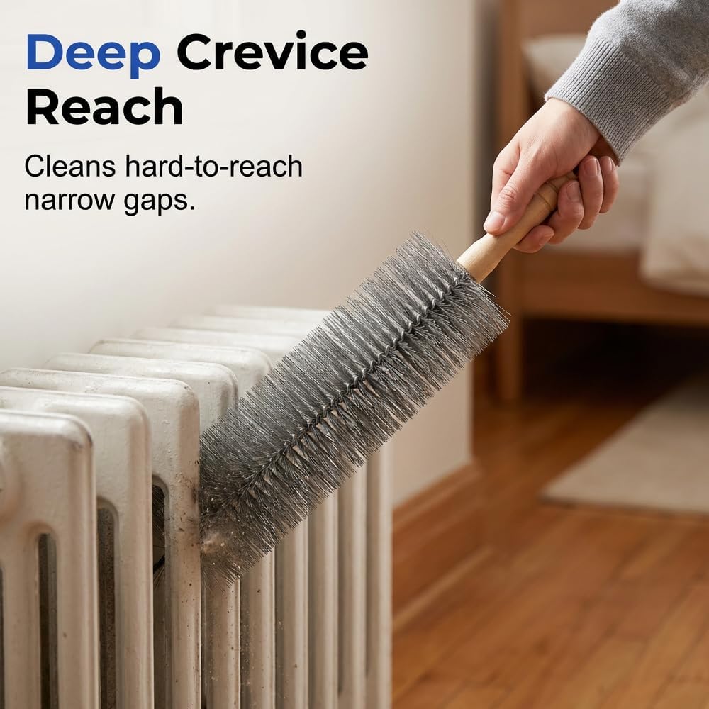 Fan Cleaning Brush, 2026 New Bendable Microfiber Head Dusting Brushes, Reusable Fan Cleaner Brush Dust Remover for Electric Fans, Air Conditioning, Car Vents and Blind，Blue：43cm