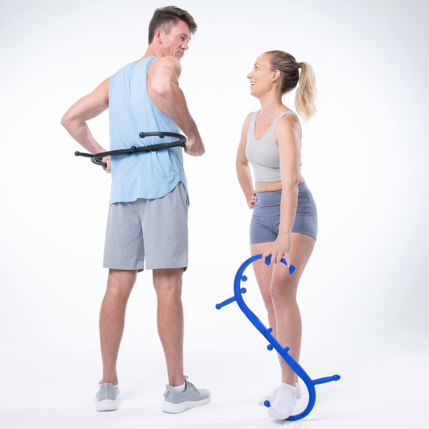 Body Back Buddy Classic Back Massager & Neck Massager for Pain Relief, Blue | USA Made Dual Massage Hooks For Back, Shoulder, And Neck, Muscle Knot Remover For Trigger Point Therapy And Full Body Relief