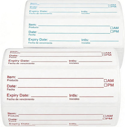 1000 Food Labels 1x3 Removable Food Date Labels Stickers for Containers | ilauke Large Freezer Labels Kitchen Freezer Tape Sticky Labels to Write on Easy Peel Off for Jar Pantry Canning Bottle Buffet