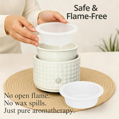 ASAWASA 2PCS Smart Candle Warmer for Large Jar, Coffee Mug Warmers, with Gravity Switch Auto Shut-On/Off, Safely and evenly Release The Aroma, Keep The Drink Warmth, Best Ideals Valentines Day Gifts