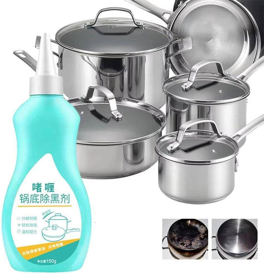 Magic Gel Cleaner for Pots and Pans,Black Pot Bottom Cleaning Gel,Pot Gel Cleaner for Burned Bottoms,Kitchen Rust Remover Polishing Cleaner,Cleaning Effortless for Burned Bottoms Stubborn Stains