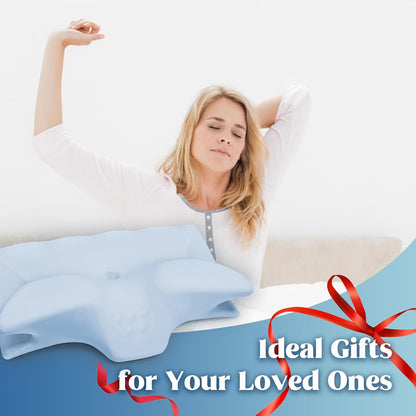 Cervical Pillow for Neck Pain Relief, Cooling Contour Memory Foam Pillows Support Odorless Ergonomic Neck Pillow Adjustable Orthopedic Bed Pillow for Side Back Stomach Sleeper with Pillowcase,Snow