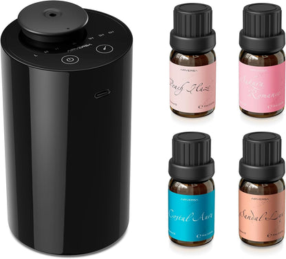Airversa AN6 Waterless Diffuser for Essential Oil for Home, Room, Black