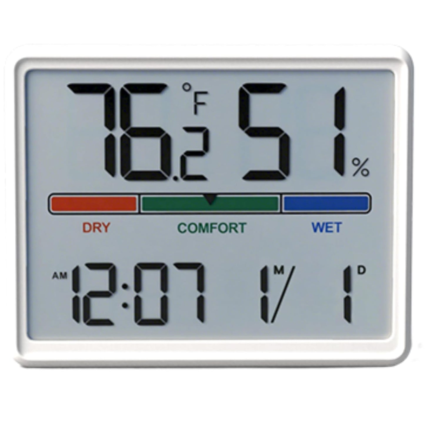 Digital Hygrometer Indoor Thermometer, Clock with Temp & Humidity, Temp Gauge with Comfort Indicator, Wall/Magnetic/Desk Alarm Clock for Bedroom, Baby Room, Office, Kitchen, Garage (Black)