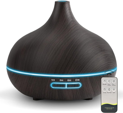 SACATR 550ml Oil Diffuser with 30x5 mL Essential Oils, Ultrasonic Technology, Remote Control for Home Office