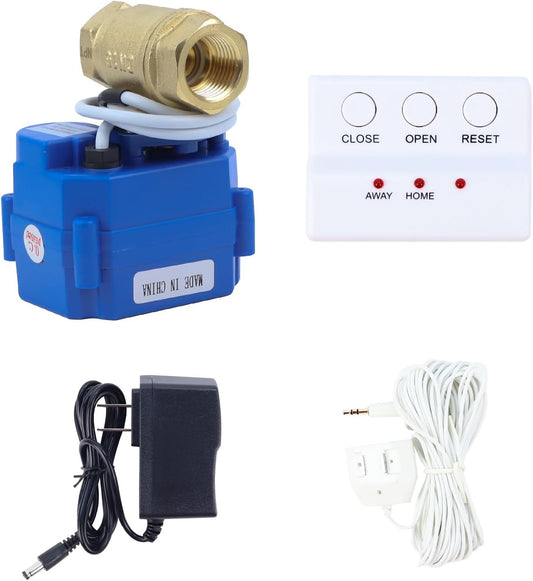 E-SDS Automatic Water Leak Detector with Shutoff Valve, Sounds Alarm | Water Leak Shut Off Valve System for Pipes 3/4 NPT, Flood Prevention for Laundry,Water Heaters and More