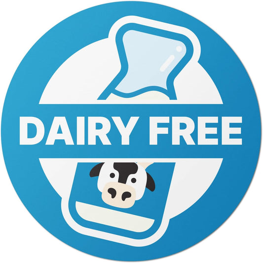 Dairy Free Food Labels Stickers - 1.5" Round Food Allergy Warning Meal Choice Label Stickers for Restaurant Deli Grocery Store Food Packaging, Strong Adhesive & Easy Peel (300 Labels on Sheet)