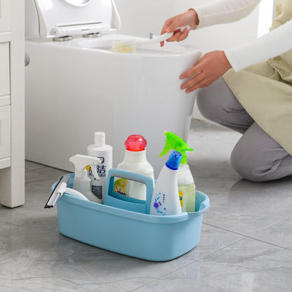 ALINK Large Plastic Shower Caddy Tote, Portable Storage Caddy Basket Organizer with Handle for Dorm, Bathroom, Tool, Garden, Kitchen, Cleaning Supplies – Blue