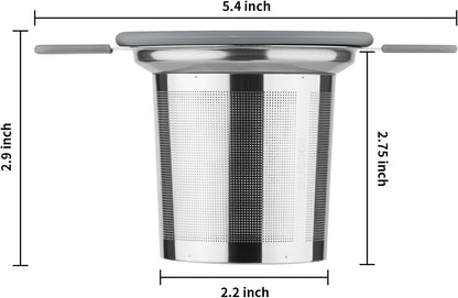Ohtomber Stainless Steel Fine Mesh Tea Infuser for Loose Leaf Tea | Heat Proof Handles for Safe Grip, Fits Teapots Mugs & Cups, Rust Resistant, Easy to Clean, Versatile Tea Strainer & Diffuser