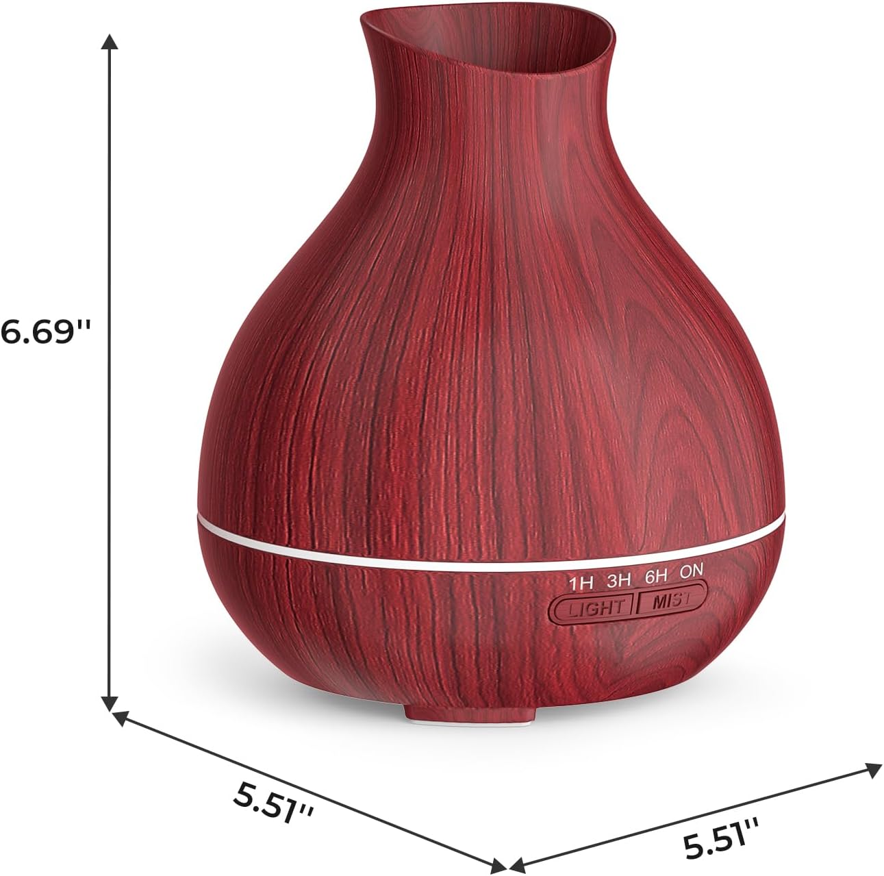 Aromatherapy Essential Oil Diffuser, 550ml Ultrasonic Fragrant Oil Large Room Humidifier, Diffusers for Home with Timer and Waterless Auto-Off, 7 Color LED Lights,Cool Mist Humidifiers