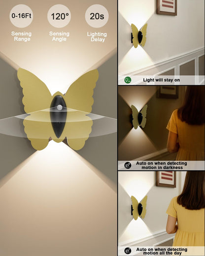 Eneru Motion Sensor Wall Sconce Set of 2, Rechargeable Wall Lights, Indoor
