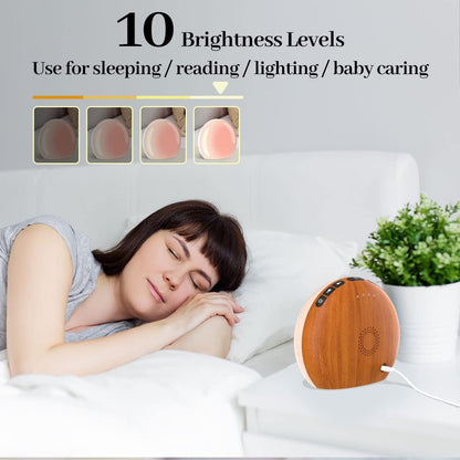 Meditation White Noise Sound Machine with 30 Soothing Sounds 12 Colors Night Light 10 Brightness Levels 32-Level Volume Control 4 Timers and Memory Function Sleep Machine for Baby Kids Adults (White)