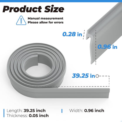 PalpitateC Shower Door T Drip Sweep Angled Gray Vinyl Framed Sweep fit for in Swing or Out Swing Doors Shower Door Bottom Sweep for Frameless Shower Door Seal 36" Long
